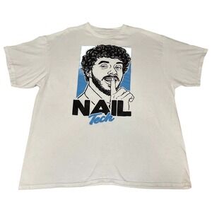 Jack‎ Harlow Nail Tech Graphic T-Shirt Mens XXL White Crew Neck Short Sleeve Tee